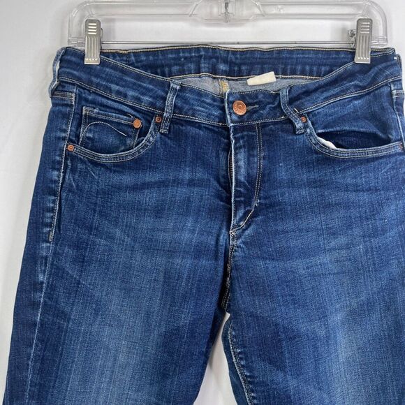 H&M Denim Blue Slim Leg Mid Wash Denim Non Destructed Jeans Size 31 - Picture 3 of 10